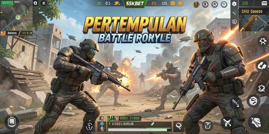 Tangkapan layar aksi seru di 55KBET dengan gameplay Battle Royale