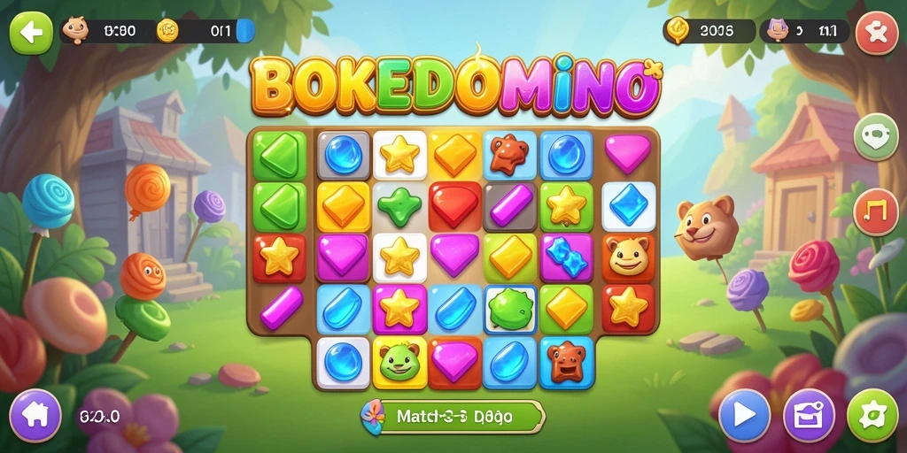 Tampilan gameplay BOKEDOMINO yang seru dan menantang.