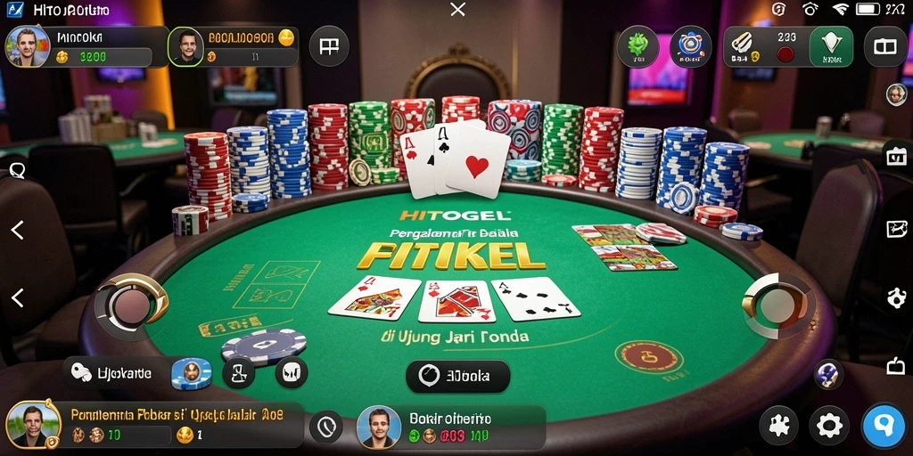 Screenshot utama HITOGEL menampilkan gameplay seru Poker.