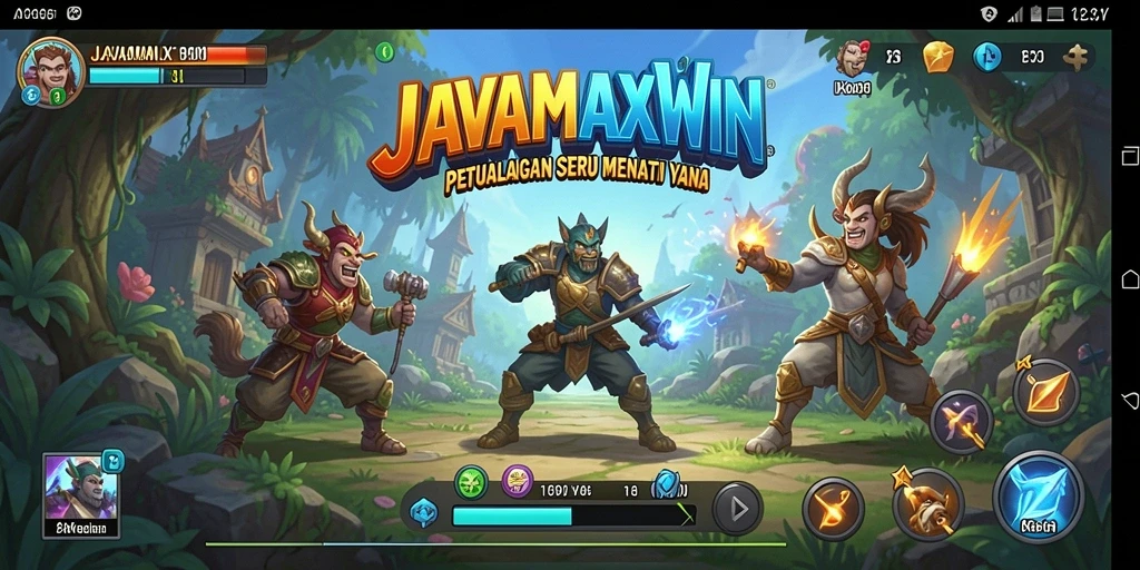 Tangkapan layar menampilkan gameplay seru di dunia petualangan JAVAMAXWIN.