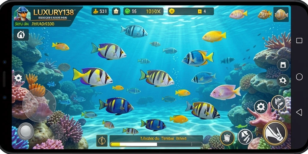 Gameplay seru di LUXURY138 saat menembak ikan.