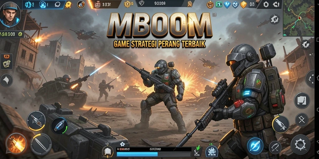 Tampilan utama gameplay MBOOM dengan strategi yang memikat.