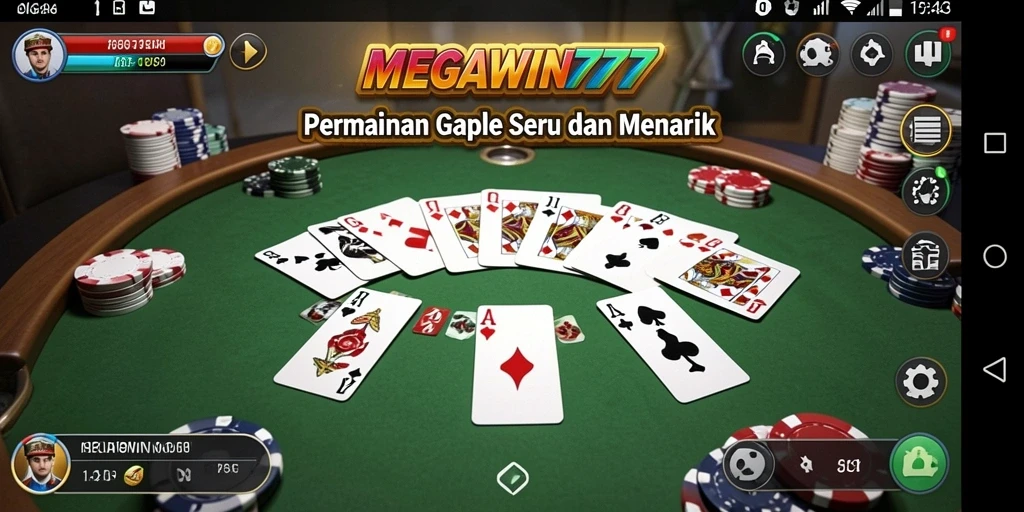 Gameplay MEGAWIN777 yang seru dalam permainan Gaple.