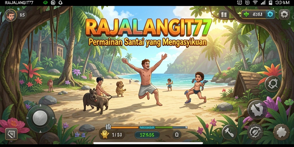 Tampilan gameplay RAJALANGIT77 menampilkan grafis yang ceria dan interface yang user-friendly.